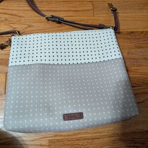 Fossil Women's Gray and Cream Crossbody Bag